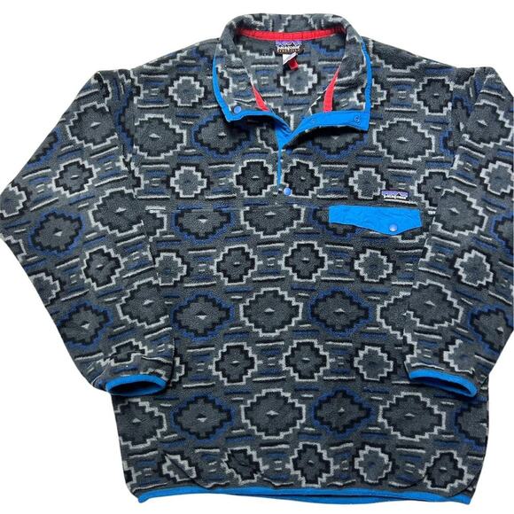 Patagonia Synchilla Vintage 2012 Snap-T Aztec Geometric Fleece Sweater Jacket M - Picture 2 of 5